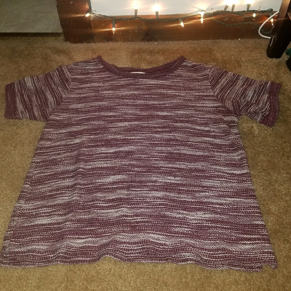 Burgundy short sleeve sweater